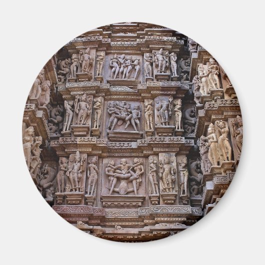 インドのカジュラホ寺院 マグネット (正面)