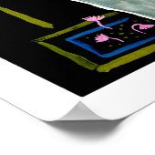 インドのカップルは青い象に乗っ絵画て、 ポスター (角)