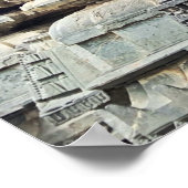 インドのカルナタカ州ベルルでヒンズー教の神の彫刻 ポスター (角)