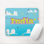 インドのカートゥーン旅行のプリント マウスパッド (マウス)