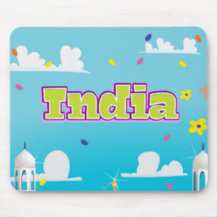 インドのカートゥーン旅行のプリント マウスパッド