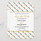 インドのキリスト教式結婚式のお祝い セーブザデート (正面/裏面)
