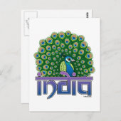 インドのクジャク ポストカード (正面/裏面)