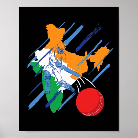 インドのクリケットファンまたはプレイヤー ポスター (正面)