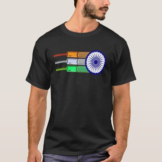 インドのクリケット国旗 Tシャツ (正面)