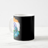 インドのクリケット選手 インド国旗 クリケットファン コーヒーマグカップ (正面左)