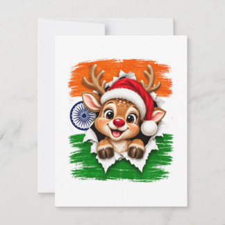 インドのクリスマストナカイ サンキューカード