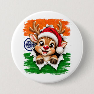 インドのクリスマストナカイ 缶バッジ