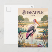 インドのケオラデオ国立公園 ポストカード (正面/裏面)