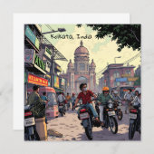 インドのコルカタにあるダウンタウンモーターバイク (正面/裏面)