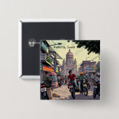 インドのコルカタにあるダウンタウンモーターバイク 缶バッジ (正面&裏面)