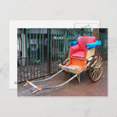 インドのコルカタ(カルカッタ)で手引き人力車 ポストカード (正面/裏面)