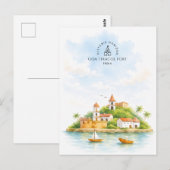 インドのゴア・ティラコル砦 | 建築風景 ポストカード (正面/裏面)