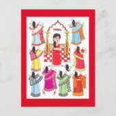 インドのサリガール・キンジャール紙人形はがき ポストカード (正面)