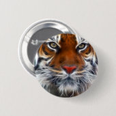 インドのジャングルの主、王室のなベンガルトラ 缶バッジ (正面&裏面)