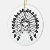 インドのスカルの責任者 セラミックオーナメント (左)