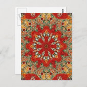 インドのタイルの曼荼羅 ポストカード (正面/裏面)