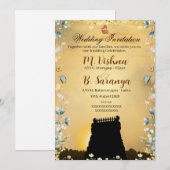 インドのタミル伝統的な結婚式の招待状 招待状 (正面/裏面)