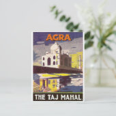 インドのタージ・マハル霊廟、アグラ。ヴィンテージ旅行 ポストカード (スタンド正面)