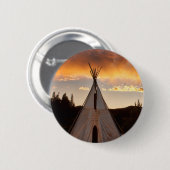 インドのテント小屋の日没の垂直イメージ 缶バッジ (正面&裏面)