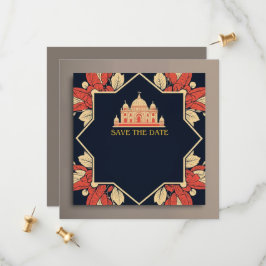 インドのテーマの結婚式の招待状（save the date） セーブザデート