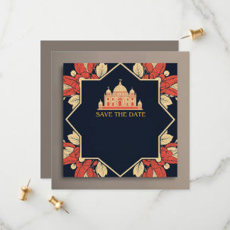 インドのテーマの結婚式の招待状（save the date） セーブザデート