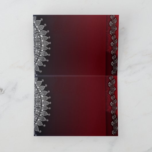 インドのデザインハートカード 案内状 (内部)