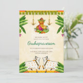 インドのデジタル新居祝いGruhapraveshamの招待状 招待状 (スタンド正面)