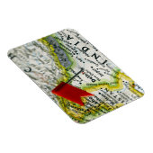 インドのニューデリーの地図にピンを置き マグネット (右側)