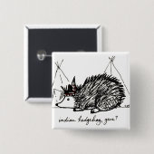 インドのハリネズミの遺伝子ボタン 缶バッジ (正面&裏面)