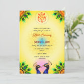 インドのハルディセレモニー Hindu カップル ペアック 招待状 (スタンド正面)
