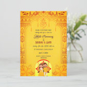 インドのハルディ式 ヒンドゥー カップル ロイヤル 招待状 (スタンド正面)