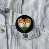 インドのハートの旗の鋼鉄網の効果 缶バッジ (インサイチュ)