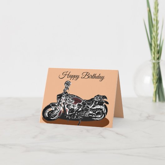 インドのバイクの誕生日 カード (正面)