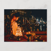インドのバラナシの旅行絵葉書 ポストカード (正面)