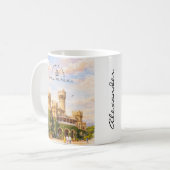 インドのバンガロール宮殿の水彩画　旅行の思い出 コーヒーマグカップ (正面左)