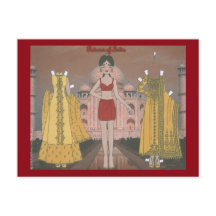 インドのパドミニ紙人形はがき