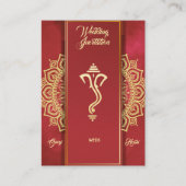 インドのヒンズー教のガネーシャの結婚式の招待状 エンクロージャーカード (正面)