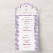 インドのヒンズー教のガネーシャ鮮やかな水彩画 オールインワン招待状 (内側)