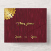 インドのヒンズー教のガネーシャ フラワール ウォーターカラー  オール イン ワン オールインワン招待状 (裏面)