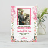 インドのヒンズー教の婚約式のカップル写真 招待状 (スタンド正面)