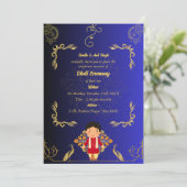 インドのヒンズー教の少年のドーティ式 パンジャカットゥ ご招待 招待状 (スタンド正面)