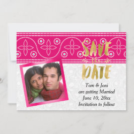 インドのヒンズー教の結婚式写真 Save the Date セーブザデート