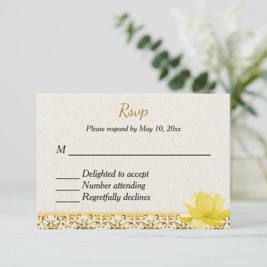 インドのヒンズー教の結婚式招待の出欠確認 出欠カード (スタンド正面)