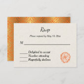 インドのヒンズー教の結婚式招待の返信 出欠カード (正面/裏面)