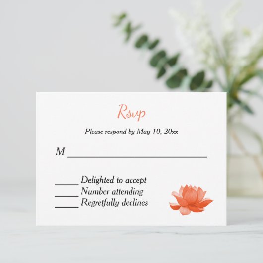 インドのヒンズー教の結婚式招待の返信 出欠カード (スタンド正面)