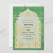 インドのヒンズー教の花嫁ハルディセレモニーガネーシャ 招待状 (正面)