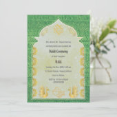 インドのヒンズー教の花嫁ハルディセレモニーガネーシャ 招待状 (スタンド正面)