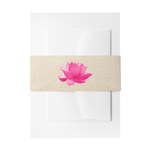 インドのヒンズー教の蓮の結婚式用腹帯 招待状ベリーバンド (正面例)