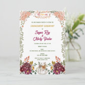 インドのヒンズー教婚約式の花 招待状 (スタンド正面)